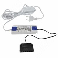 Блок питания с терминалом розеток 6 шт., тип "LED" и сетевым проводом, AC-230/DC-12V, IP31, 15W