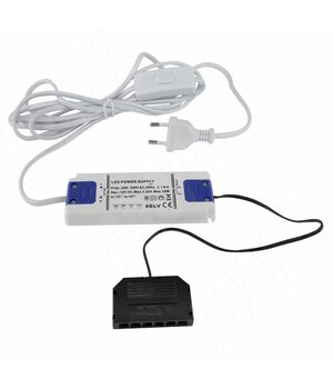 Блок питания с терминалом розеток 6 шт., тип "LED" и сетевым проводом, AC-230/DC-12V, IP31, 15W