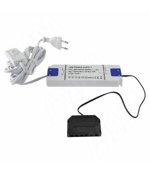 Блок питания с терминалом розеток 6 шт., тип "LED" и сетевым проводом, AC-230/DC-12V, IP31, 30W