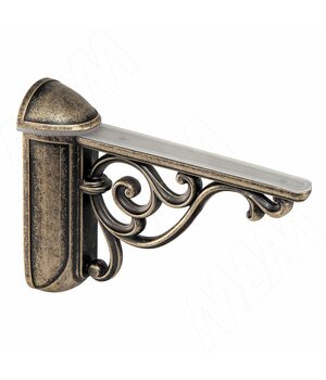 VENICE Менсолодержатель для деревянных и стеклянных полок 4 - 40 мм, L-125 мм, бронза состаренная
