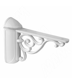 VENICE Менсолодержатель для деревянных и стеклянных полок 4 - 40 мм, L-125 мм, белый матовый