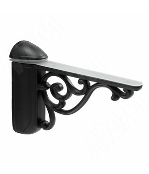 VENICE Менсолодержатель для деревянных и стеклянных полок 4 - 40 мм, L-125 мм, черный матовый