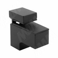 КВАДРО МИНИ Менсолодержатель 24х51 мм для деревянных и стеклянных полок 4 - 20 мм, черный