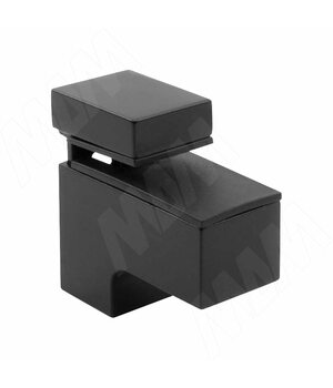 КВАДРО МИНИ Менсолодержатель 24х51 мм для деревянных и стеклянных полок 4 - 20 мм, черный