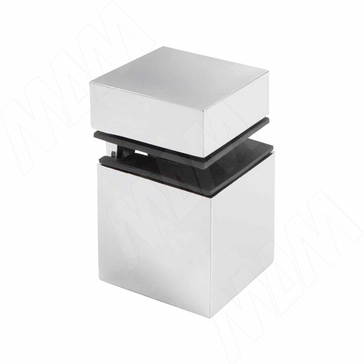 КВАДРО Менсолодержатель 30х30 мм для деревянных и стеклянных полок 4 - 16 мм, хром