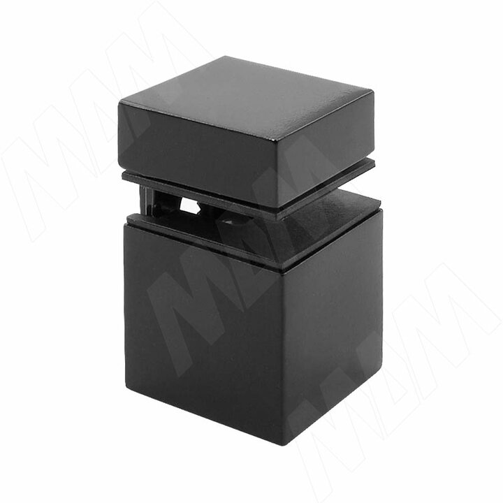 КВАДРО Менсолодержатель 30х30 мм для деревянных и стеклянных полок 4 - 16 мм, черный