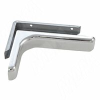 CORNER Менсолодержатель для деревянных полок с декоративной накладкой L-240 мм, хром (2 шт.)