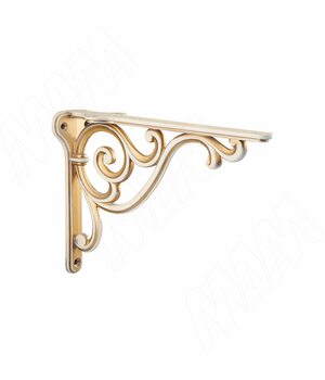 ROME Менсолодержатель для деревянных полок L-150 мм, cлоновая кость/золото винтаж