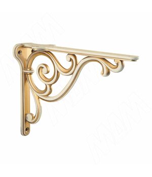 ROME Менсолодержатель для деревянных полок L-200 мм, cлоновая кость/золото винтаж