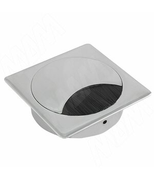 Заглушка кабель-канала, металлическая, квадратная, 90х90 мм, хром матовый