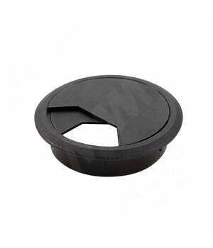 Заглушка кабель-канала, пластиковая, круглая, d=60 мм, черная