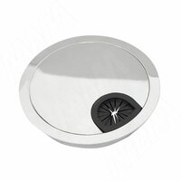 Заглушка кабель-канала, металлическая, круглая, d=80 мм, хром