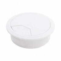 Заглушка кабель-канала, пластиковая, круглая, d=60 мм, белая