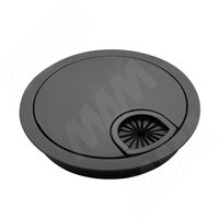 Заглушка кабель-канала, металлическая, круглая, d=80 мм, черный