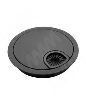 Заглушка кабель-канала, металлическая, круглая, d=80 мм, черный