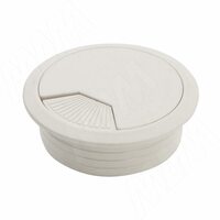 Заглушка кабель-канала, пластиковая, круглая, d=60 мм, серая