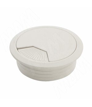 Заглушка кабель-канала, пластиковая, круглая, d=60 мм, серая