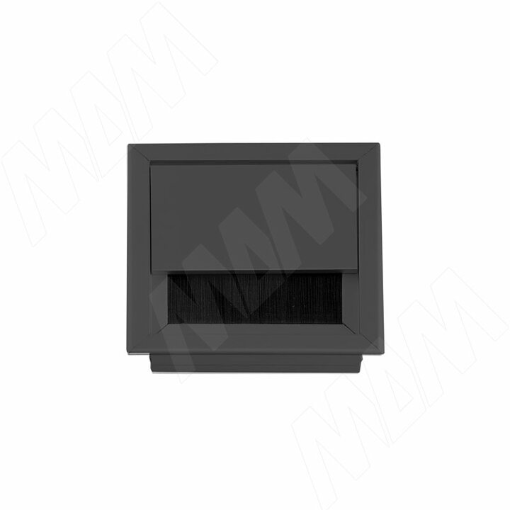 Заглушка кабель-канала, алюминиевая, черная, 80х80 мм