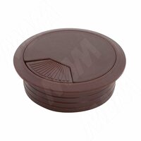 Заглушка кабель-канала, пластиковая, круглая, d=60 мм, темно-коричневая
