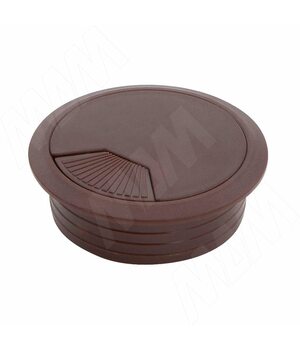 Заглушка кабель-канала, пластиковая, круглая, d=60 мм, темно-коричневая