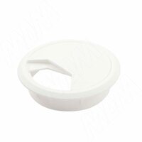 Заглушка кабель-канала, пластиковая, круглая, d=60 мм, белая