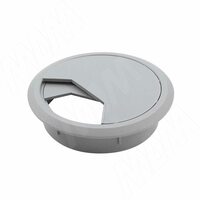 Заглушка кабель-канала, пластиковая, круглая, d=60 мм, серая