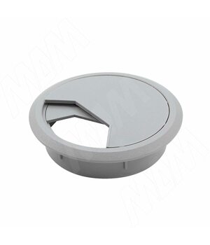 Заглушка кабель-канала, пластиковая, круглая, d=60 мм, серая