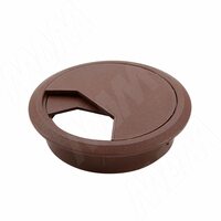 Заглушка кабель-канала, пластиковая, круглая, d=60 мм, темно-коричневая