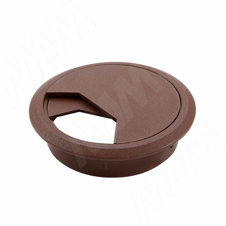 Заглушка кабель-канала, пластиковая, круглая, d=60 мм, темно-коричневая