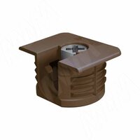 Эксцентрик усиленный в квадратном пластиковом корпусе 16 мм, с бортиком, коричневый