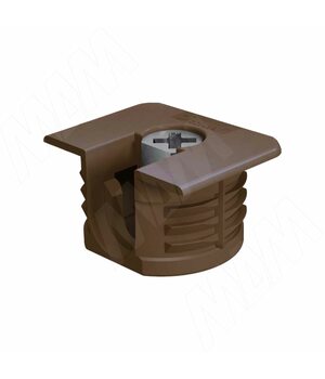 Эксцентрик усиленный в квадратном пластиковом корпусе 16 мм, с бортиком, коричневый