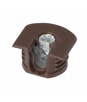 Эксцентрик усиленный в пластиковом корпусе 16 мм с бортиком, коричневый