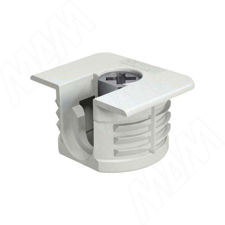 Эксцентрик усиленный в квадратном пластиковом корпусе 16 мм, с бортиком, белый
