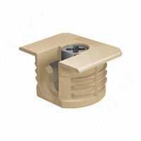 Эксцентрик усиленный в квадратном пластиковом корпусе 16 мм, с бортиком, бежевый