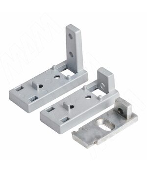 KALI угловое соединение с креплением к стене профиля В, серебро