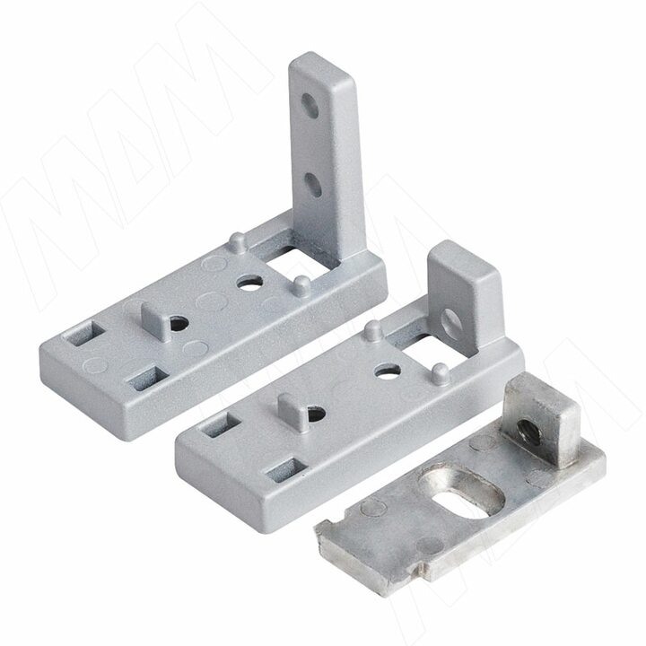 KALI угловое соединение с креплением к стене профиля В, серебро