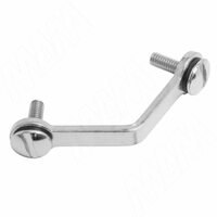 Соединитель для стекла двойной (120 град), комплект, хром