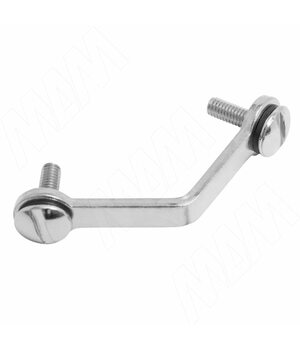 Соединитель для стекла двойной (120 град), комплект, хром