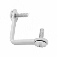 Соединитель для стекла двойной (90 град), комплект, хром