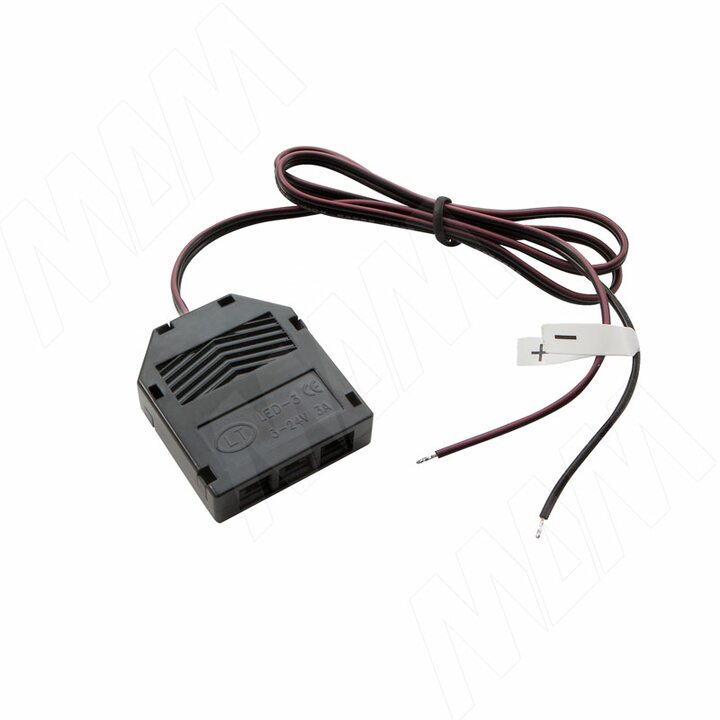 Разветвитель на 3 розетки, провода, 500 мм, 12V