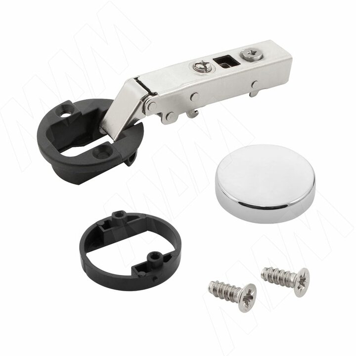 HARMONY петля с амортизатором накладная (90/105), для стекла 4-6 мм, стандартная, заглушка хром