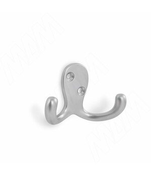 Крючок двухрожковый хром матовый