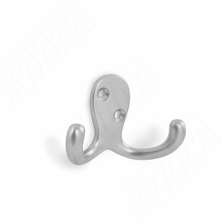 Крючок двухрожковый хром матовый