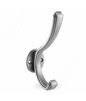 ZAMPA Крючок двухрожковый серебро состаренное