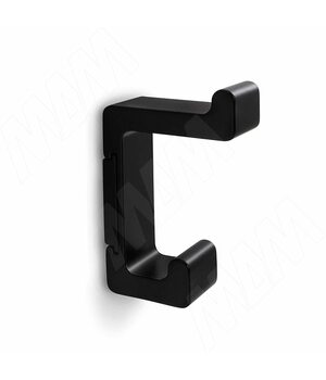 Крючок двухрожковый черный матовый