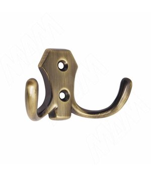 Крючок двухрожковый бронза полированная