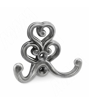 ROME Крючок двухрожковый серебро состаренное