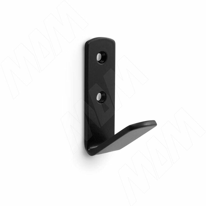 Крючок однорожковый черный матовый