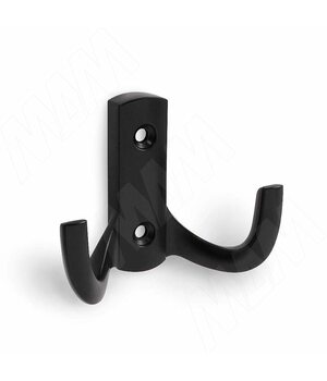 Крючок двухрожковый черный матовый