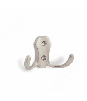 Крючок двухрожковый никель матовый